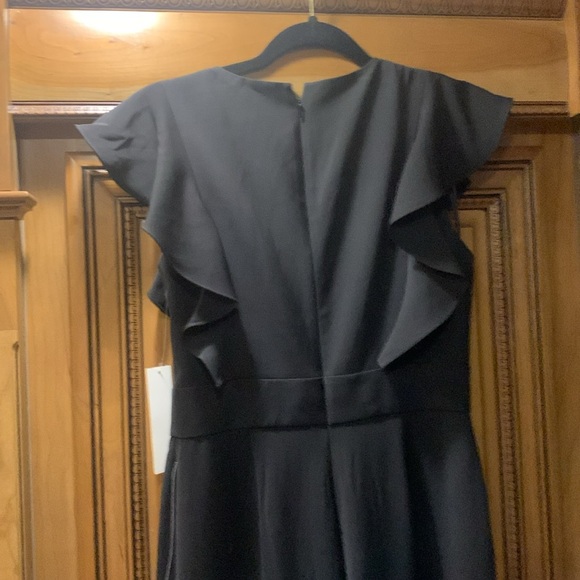 NWT JAYGODFREY GOLDWYN RUFFLE-SLEEVE V-NECK JUMPSUIT IN BLACK SIZE 6 - Picture 5 of 7